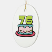76歳お誕生日ケーキ セラミックオーナメント (左)