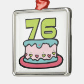 76歳お誕生日ケーキ メタルオーナメント (左)
