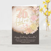 76歳のお誕生日おめでとう フラワーフォトパーソナライズド カード (黄色い花)