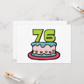 76歳のお誕生日ケーキ カード (正面/裏面インサイチュ)