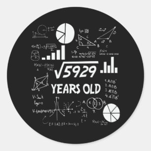 76歳のベイデー数学先生76th誕生日ギフト ラウンドシール