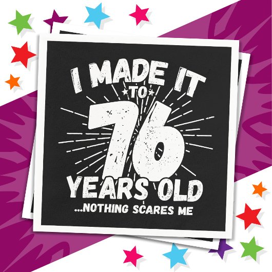 76歳の皮肉なミーム 面白い76歳の誕生日 スタンダードカクテルナプキン