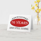 76歳の誕生日のデザイン カード (黄色い花)