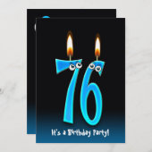 76歳の誕生日パーティー招待状 招待状 (正面/裏面)