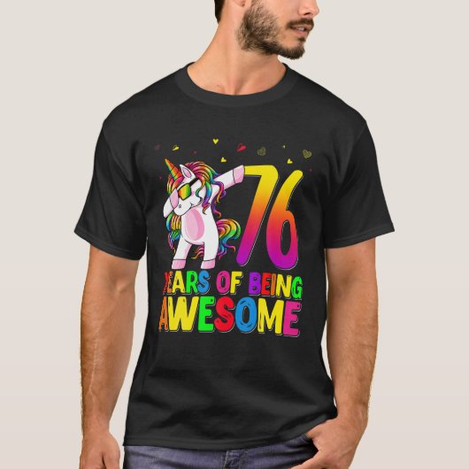 76歳の誕生日ユニコーンダービング76歳の誕生日 Tシャツ (正面)