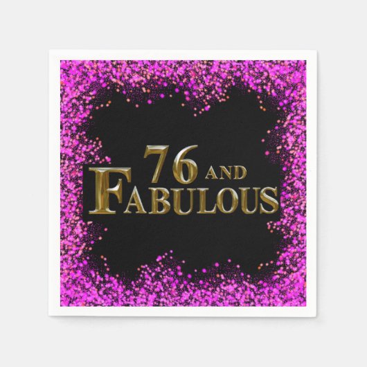 76歳の誕生日 スタンダードカクテルナプキン (正面)