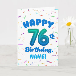 76歳の誕生日 バルーン ナンバー 名前入れ可能 カード