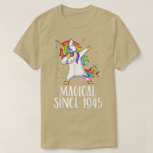 76歳の誕生日、ユニコーンダブ、1945年以来の魔法 Tシャツ (デザイン正面)