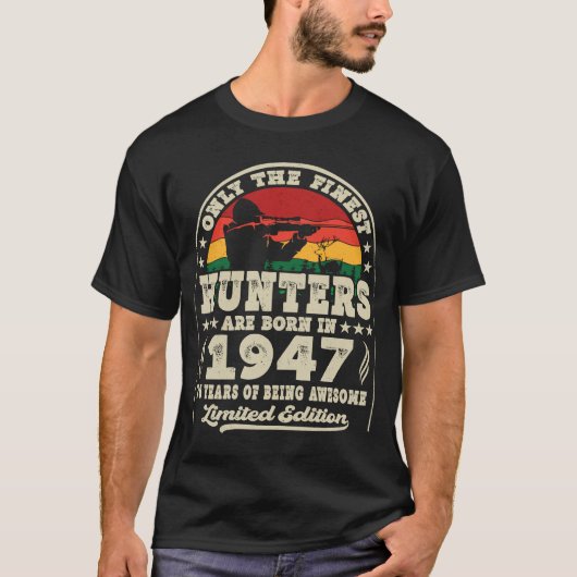 76歳の鹿狩りハンターズヴィンテージ1947 76th tシャツ (正面)