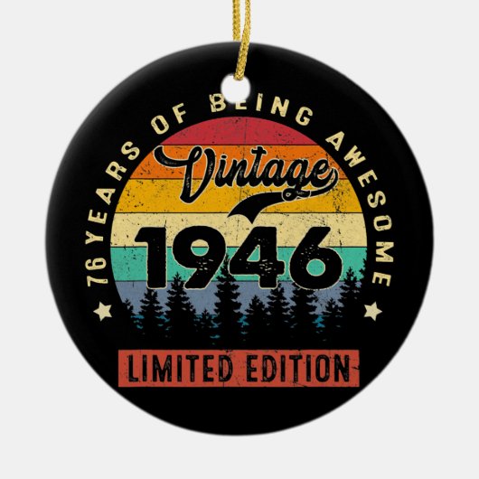 76歳ギフトヴィンテージ1946限定版 セラミックオーナメント (正面)