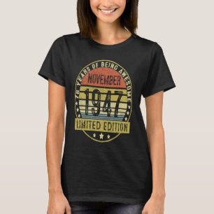 76歳ヴィンテージ1947年11月76日誕生日 Tシャツ