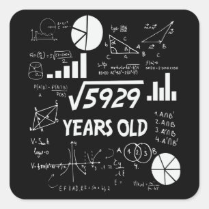 76歳Bday数学先生76番目の誕生日ギフト スクエアシール