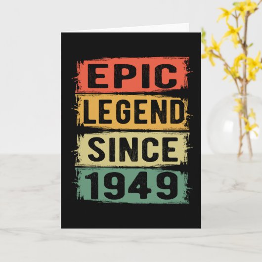 76歳Bday 1949 Epic Legend 76誕生日 カード (黄色い花)