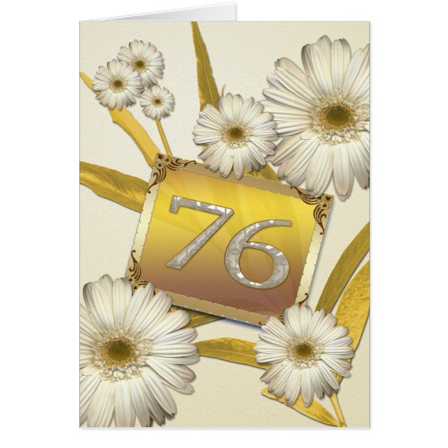 76番目の誕生日カード(デイジー)。 (正面)