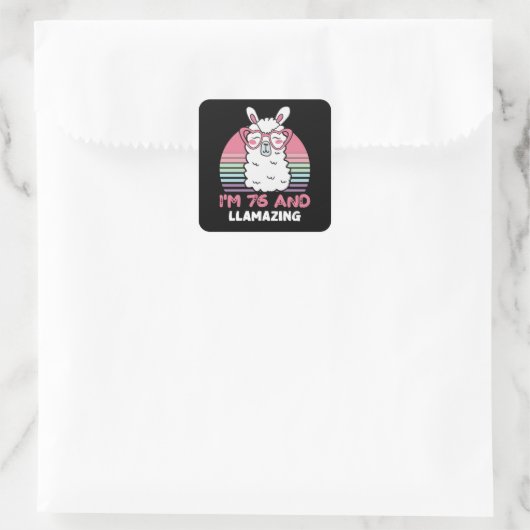 76番目の誕生日ラマジングラマ76歳誕生日 スクエアシール (バッグ)