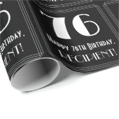 76番目の誕生日-インスパイアアールデコ検索"76",名前 ラッピングペーパー (ロールコーナー)