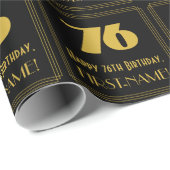 76番目の誕生日-インスパイアアールデコ検索"76" & Name ラッピングペーパー (ロールコーナー)