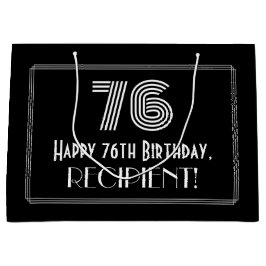 76番目の誕生日—インスパイアアールデコ「76」の外観と名前 ラージペーパーバッグ