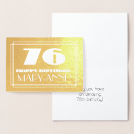 76番目の誕生日：名前+アールデコインスパイア「76」を見る 箔カード