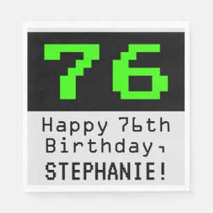 76番目の誕生日- Nerdy / オタク系のスタイル"76" & Name スタンダードランチョンナプキン