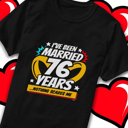 76結婚した年おもしろい76結婚周年 Tシャツ
