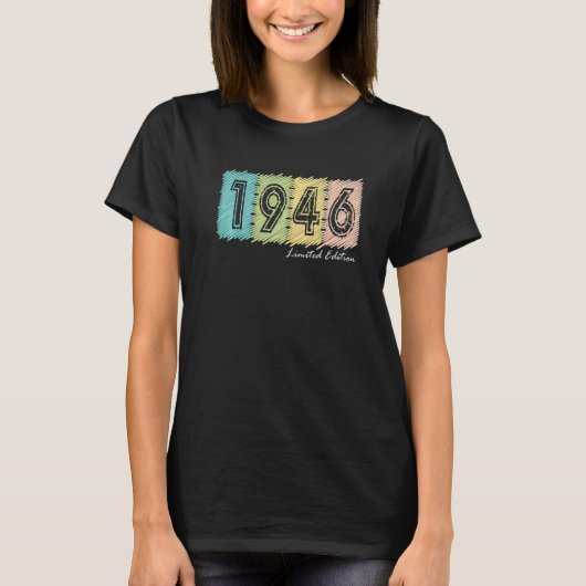 76誕生日レディースメンズ76年1946 2 Tシャツ (正面)