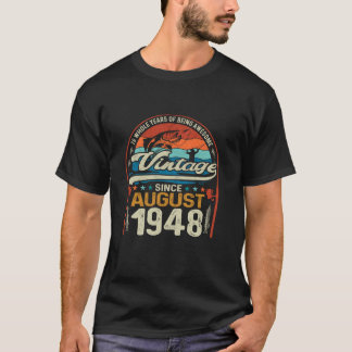 76誕生日76歳魚釣り恋人ヴィンテージau tシャツ