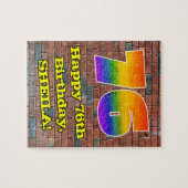 76誕生日:おもしろいグラフィティインスパイア – レボイン76 ジグソーパズル (横)