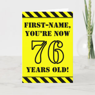 76誕生日:おもしろいステンシルスタイル文字、名前をカスタムする カード