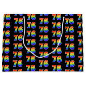 76誕生日:おもしろいレインボーイベント第76パターン ラージペーパーバッグ (正面)