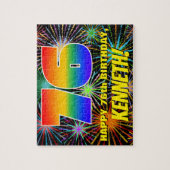 76誕生日:おもしろい、お祝カラフルい花火 ジグソーパズル (縦)