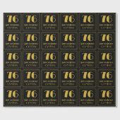 76誕生日~アールデコ見るインスパイア"76",名前 ラッピングペーパー (フラット)