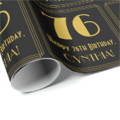 76誕生日~アールデコ見るインスパイア"76",名前 ラッピングペーパー (ロールコーナー)