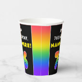 76誕生日:カラフルレインボー# 76,名前をカスタムする 紙コップ (右)