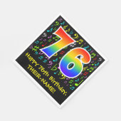 76誕生日-カラフル音楽シンボルRainbow 76 スタンダードランチョンナプキン (角)