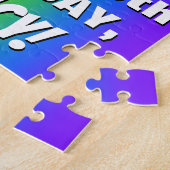 76誕生日: カラフル、おもしろいレインボーパターン# 76 ジグソーパズル (側面)