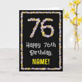 76誕生日:フローラ花数名前をカスタムする カード (黄色い花)