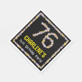 76誕生日:フローラ花数名前をカスタムする スタンダードランチョンナプキン (角)