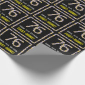 76誕生日:フローラ花数名前をカスタムする ラッピングペーパー (角)