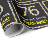 76誕生日:フローラ花数名前をカスタムする ラッピングペーパー (ロールコーナー)