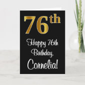 76誕生日~ラグジュアリーエレガントなフェイク金ゴールドルック# カード (正面)