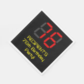 76誕生日：レッドデジタルクロックスタイル"76" +名前 スタンダードランチョンナプキン (角)