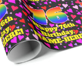 76誕生日:愛するハートパターン、虹# 76 ラッピングペーパー (ロールコーナー)