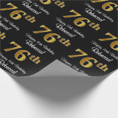 76誕生日:豪華エレガントなフェイク金ゴールドルック# ラッピングペーパー (角)