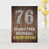 76誕生日:Country Western  Look、名前 カード (黄色い花)