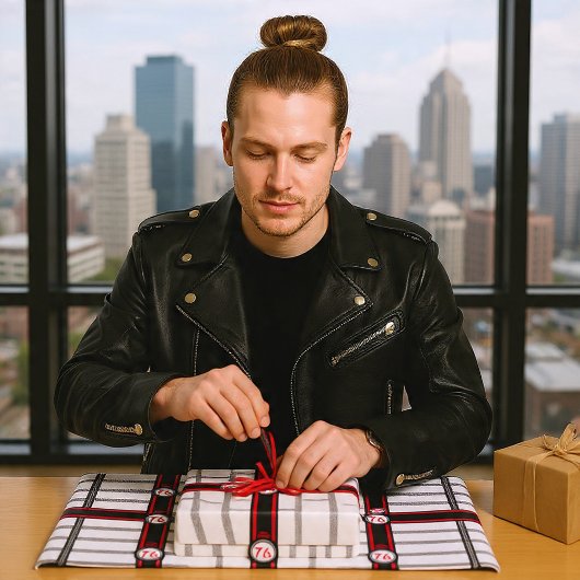 76 市松模様に ラッピングペーパー