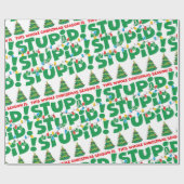 76.2 cm x 1.8 mクリスマスラッピングおもしろい紙、光沢 ラッピングペーパー (フラット)