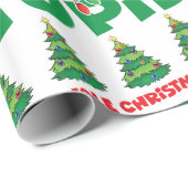 76.2 cm x 1.8 mクリスマスラッピングおもしろい紙、光沢 ラッピングペーパー (ロールコーナー)