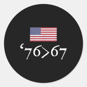 76 67 アメリカ国旗 76 67 6 7 数学ジョーク ラウンドシール
