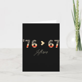 76 > 67 ジェファーソン・シックス・セブン ミーム for Gen Alpha カード